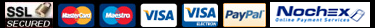 We accept all major cards and Paypal